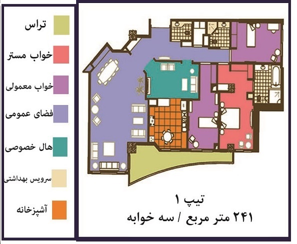 فروش ( پیش فروش ) آپارتمان 241 متری فوق لوکس در خیابان فرشته تهران